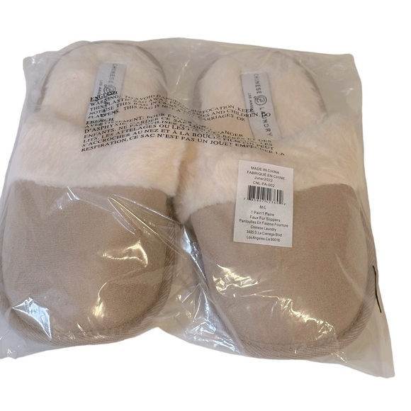 Chinese Laundry‎ Faux Fur Slippers Tan/Cream M/L - Picture 2 of 9